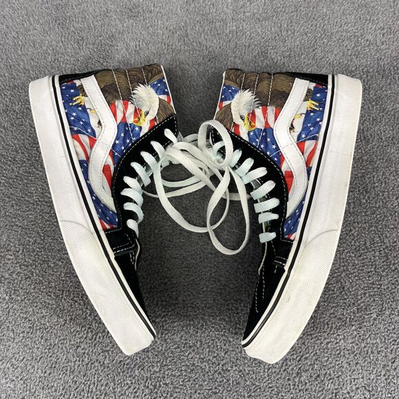 Vans‎ Sk8-Hi Shoes Mens 6.5 Women 8 American Flag Bald Eagle Patriotic High Top - Picture 10 of 16
